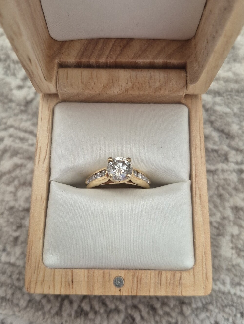 Yellow Gold Round Brilliant 1.2CT Solitaire Engagement Ring Size 4.5